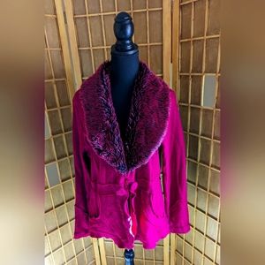 Roz & Ali Blazer/Cardigan/Sweater XL Fuschia